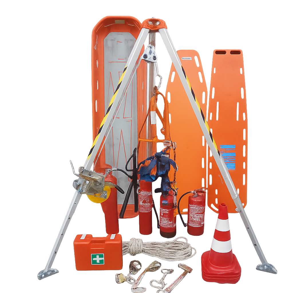 Basis reddingsset met lier en touwen